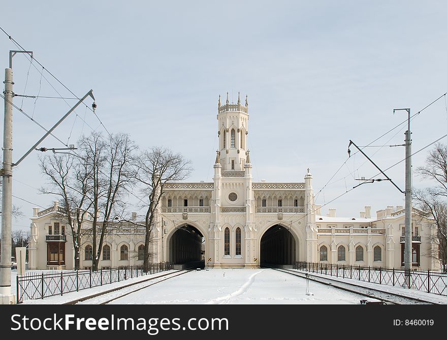 The central part of city station. A horizontal photo. The central part of city station. A horizontal photo.