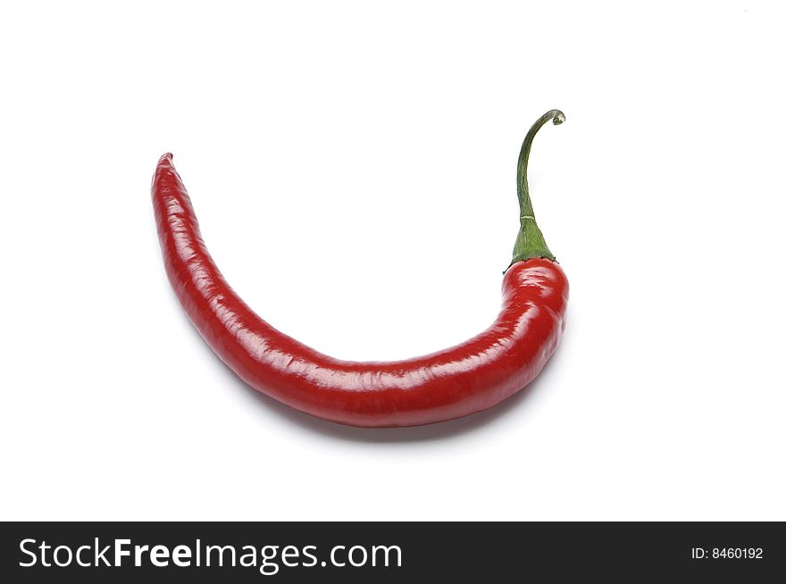 Hot red chili peppers, isolated on white background