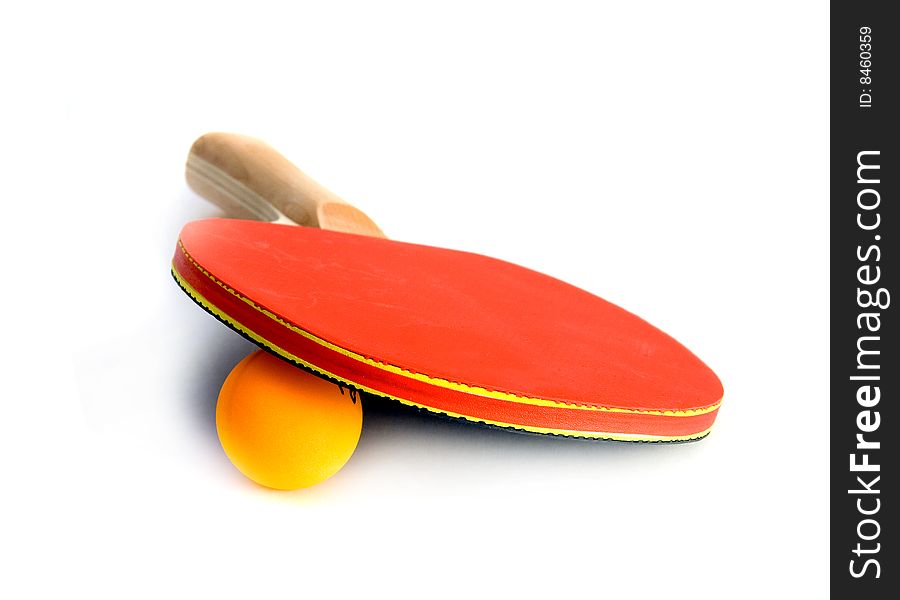Ping-pong racket with ball