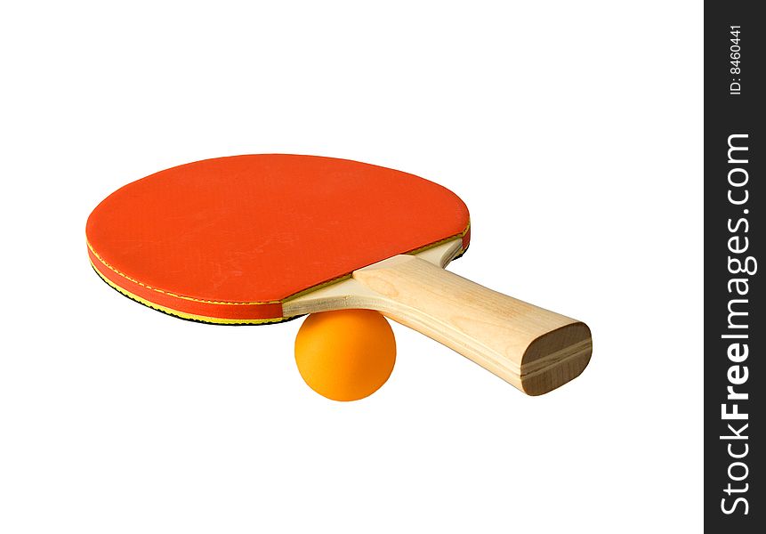 Ping-pong racket with ball