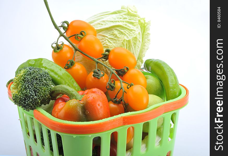 Basket full of fresh produce. Basket full of fresh produce