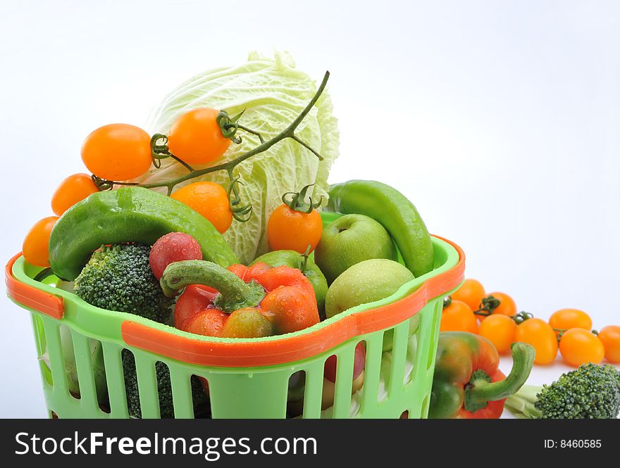 Basket full of fresh produce. Basket full of fresh produce