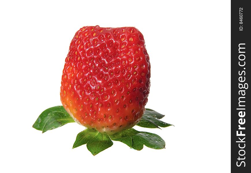 Fresh ripe strawberries isolated on white background.