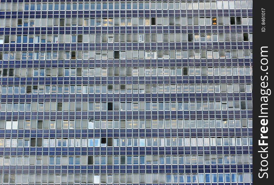 Windows and side detail of big office building