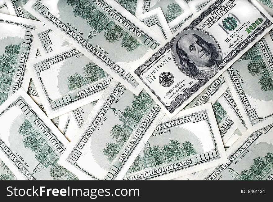 Closeup image of money , lots of 100 US dollar bills. Closeup image of money , lots of 100 US dollar bills