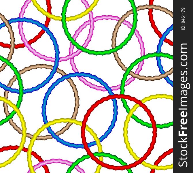 Seamless vector texture with 3d vivid rings. Seamless vector texture with 3d vivid rings