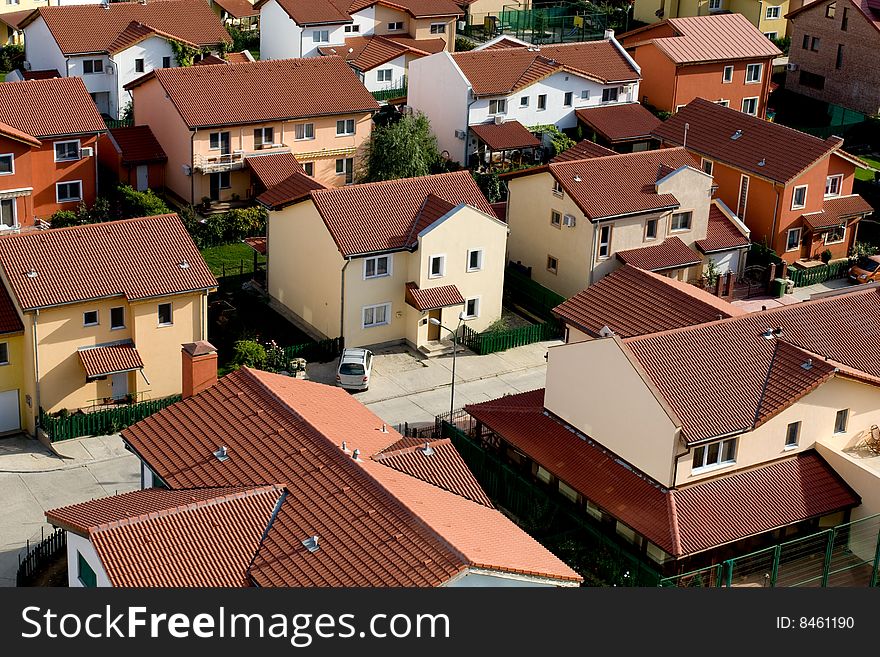 New build modern houses view near Bucharest - Romania