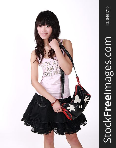 Asian girl with handbag