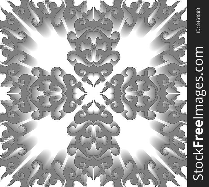 Seamless grey 3D ornament vector pattern. Seamless grey 3D ornament vector pattern