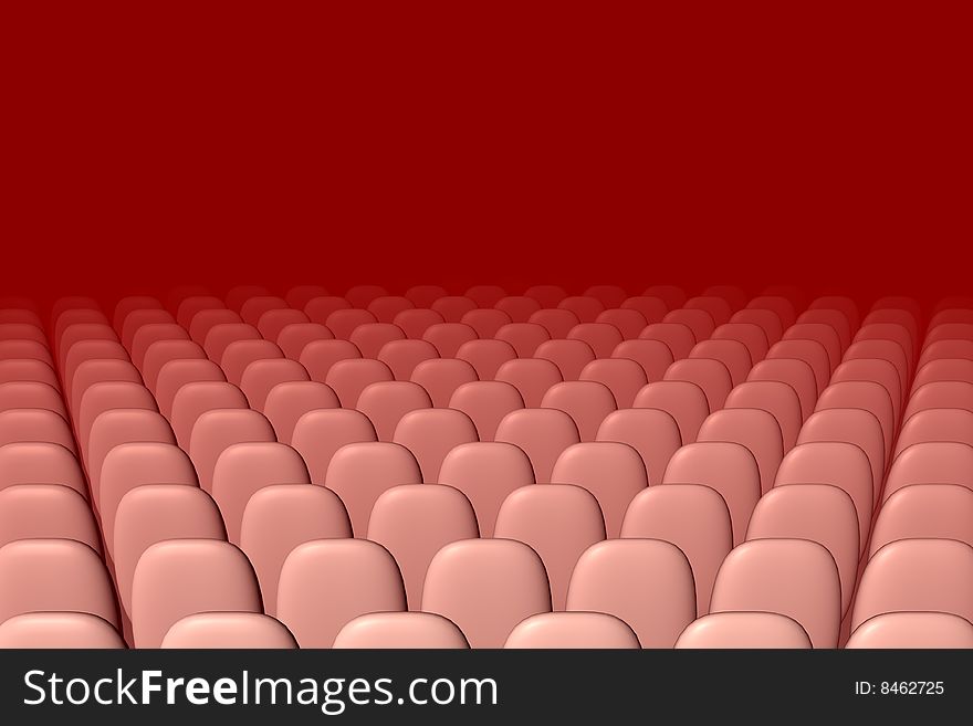 A auditorium with red background. A auditorium with red background.