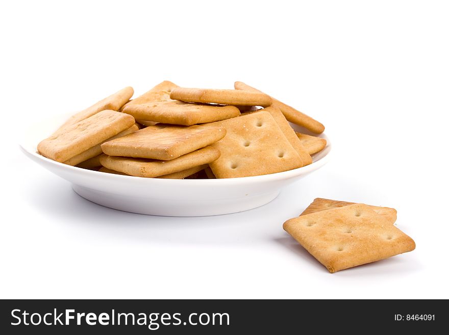 Cookies on plate isolated on white backgrounds
