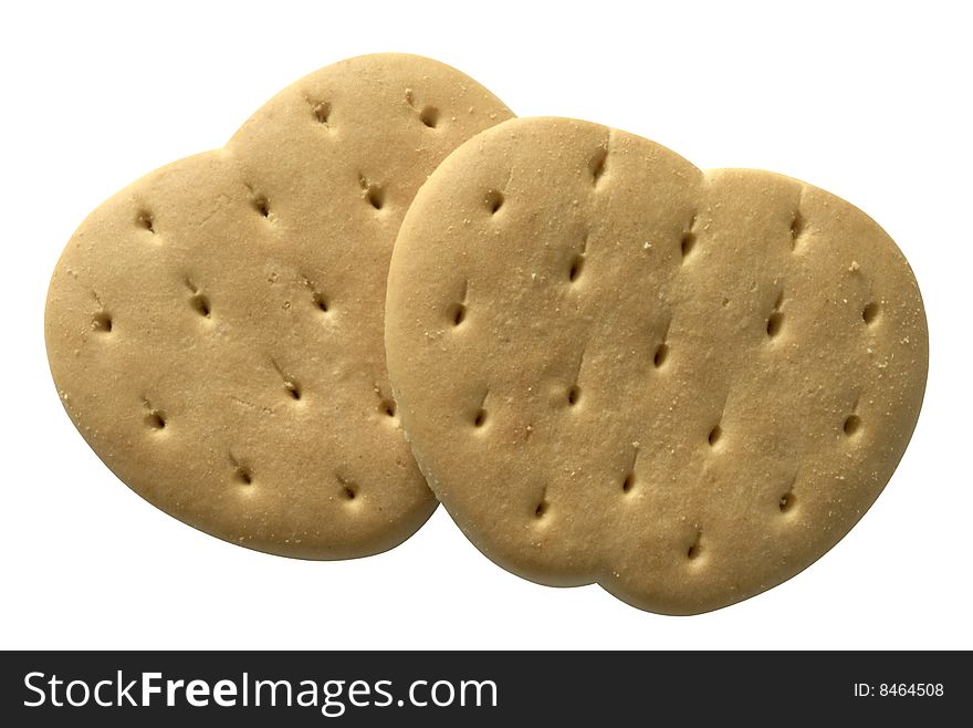 Two cookies isolated over white background