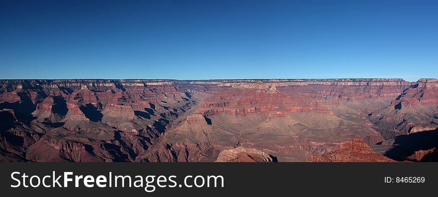 Panoramic view of Grand Canyon with a polarized filter, Arizona (USA). Panoramic view of Grand Canyon with a polarized filter, Arizona (USA)