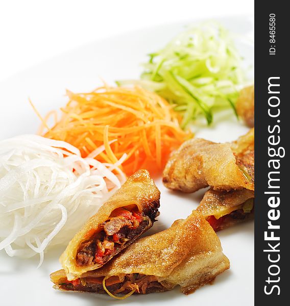 Beef Rolls with Vegetable Julienne