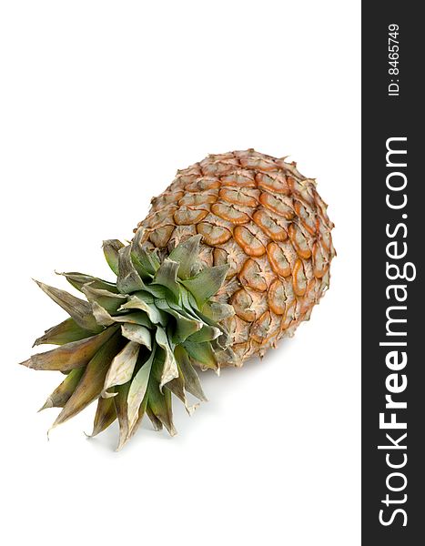 The big, ripe, juicy pineapple on a white background