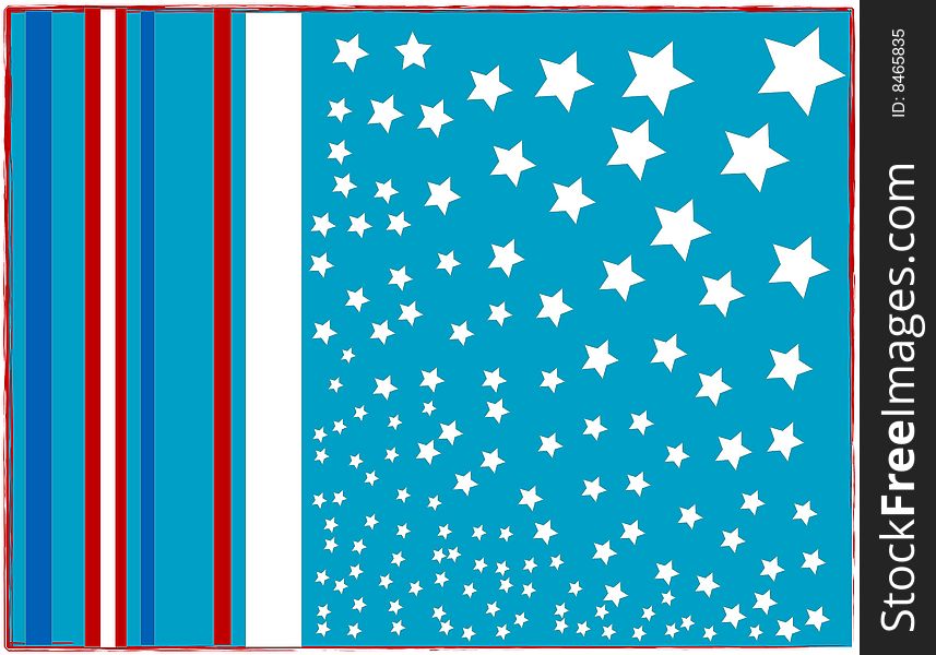 Vector frame with flowers USA flag. Vectors illustration