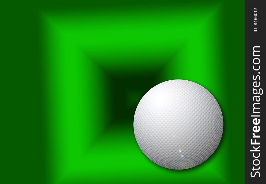 Marble for golf on an abstract green background