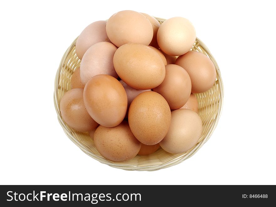 Brown Eggs In Basket.