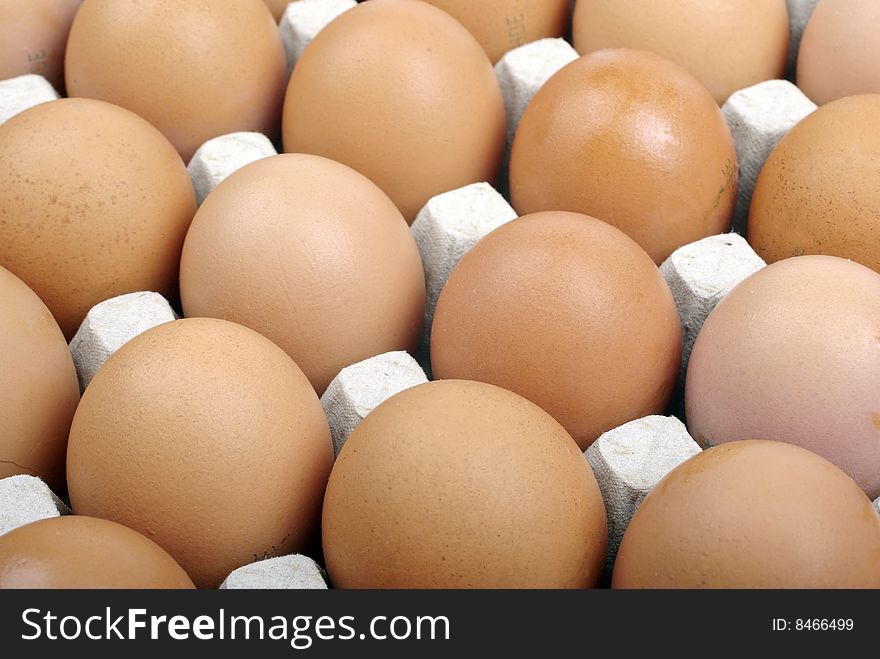 Eggs in cardboard package