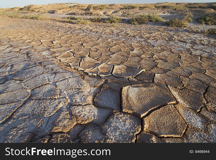 Landscape with cracked mud; Belchite; Spain. Landscape with cracked mud; Belchite; Spain