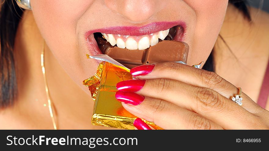 Girl Eating Chocolate