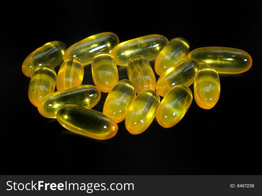 Close up on Fish Oil Capsules. Close up on Fish Oil Capsules
