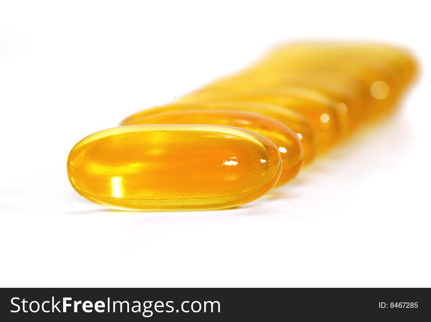 Close up on Fish Oil Capsules. Close up on Fish Oil Capsules