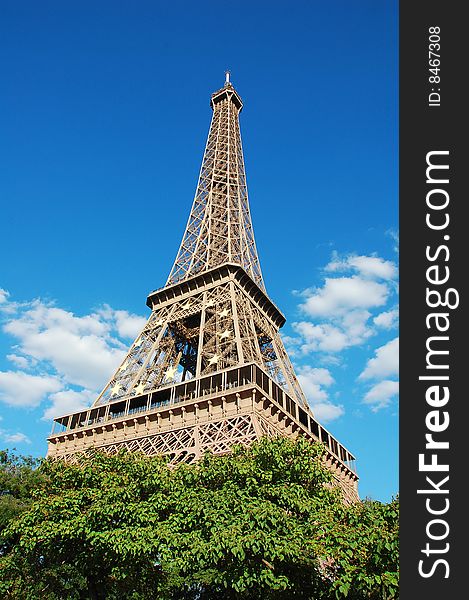 Eiffel Tower with EU symbol