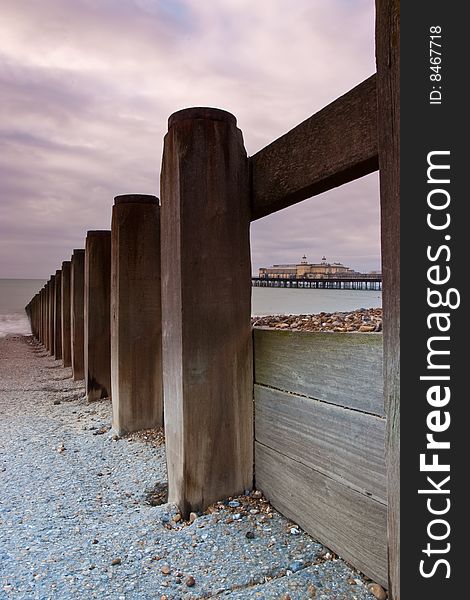 The Old Famous Pier In Hastings. The Old Famous Pier In Hastings