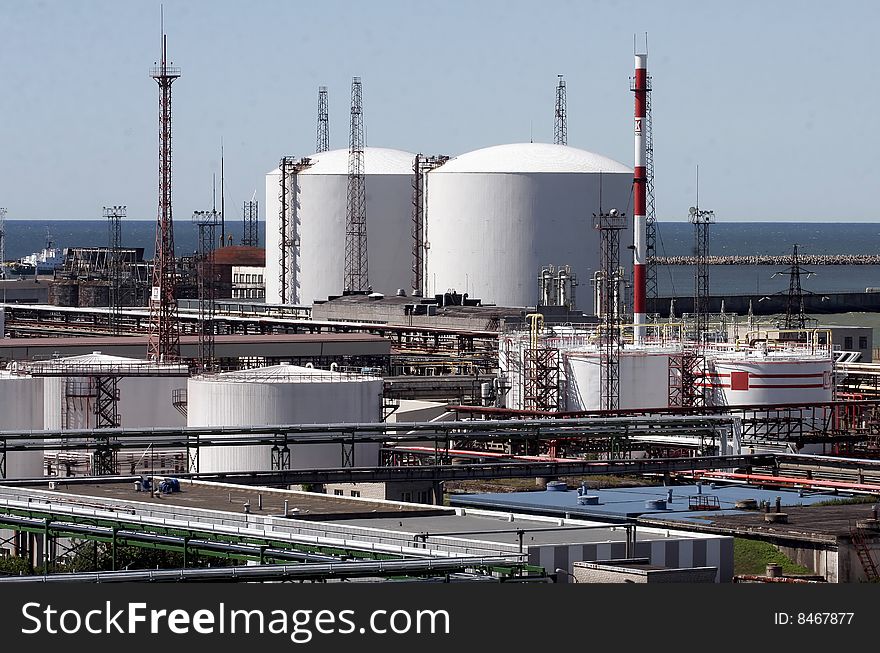 Industrial view with fuel tanks