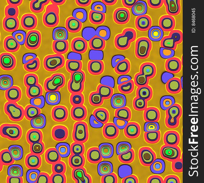 Seamless 3d texture of plastic rounded shapes in retro colors. Seamless 3d texture of plastic rounded shapes in retro colors