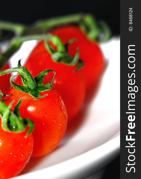 Close up capture red tomato on hand