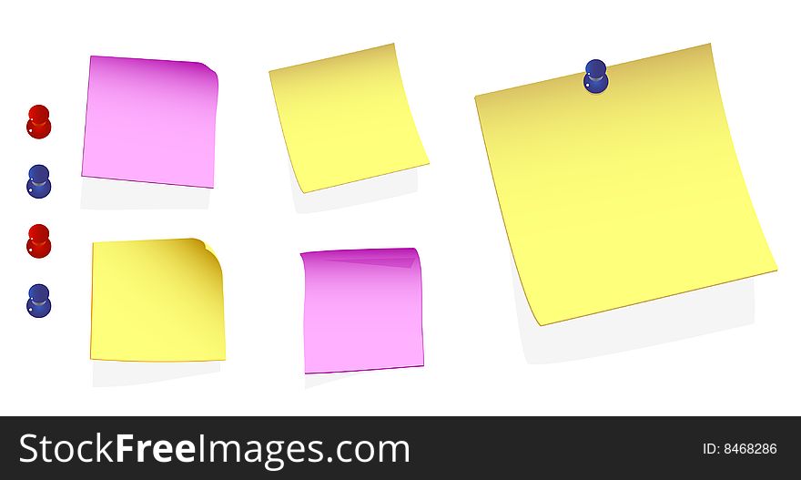 A Colourful Illustration of a set of Adhesive Notes. A Colourful Illustration of a set of Adhesive Notes