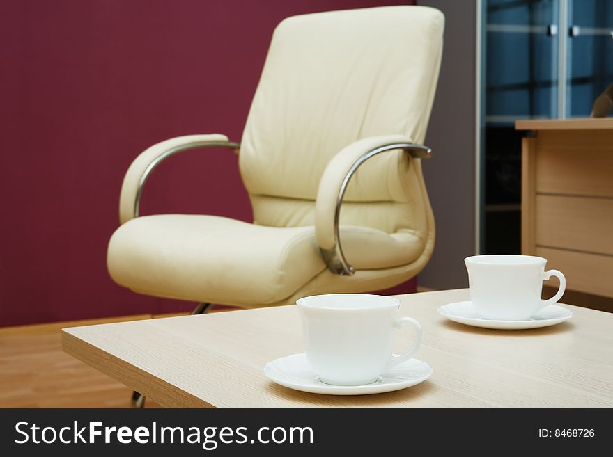 Cups from coffee on a table at modern office. Cups from coffee on a table at modern office