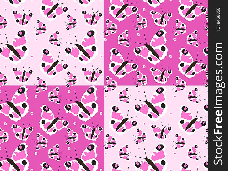Texture with pattern of butterflies on pink. Texture with pattern of butterflies on pink
