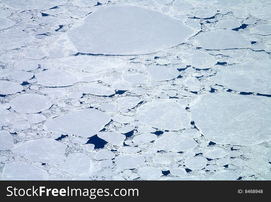 Floating ice close to the polar sea