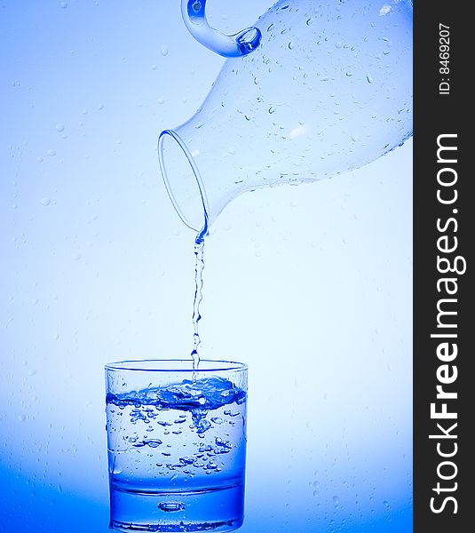 Bottle with creative splashing water. Bottle with creative splashing water