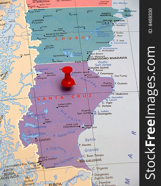 Map of Argentina macro photography