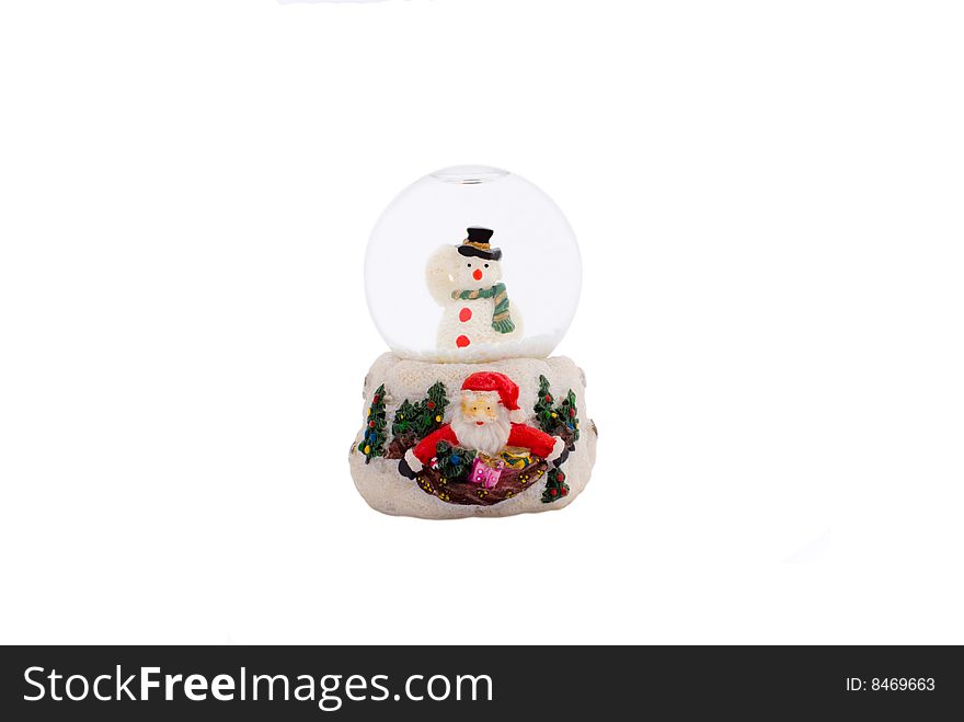 Snow Globe Against A White Background