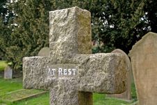 Cross Gravestone In A Cemetery Stock Photos Cross Gravestone In A Cemetery Stock Photos