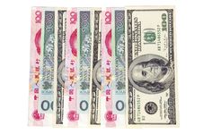 Different Banknotes - Money In One Row Stock Photos Different Banknotes - Money In One Row Stock Photos