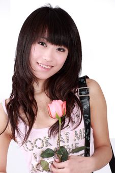 Asian Girl And Rose Stock Images Asian Girl And Rose Stock Images