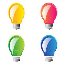 Set Of 4 Lightbulbs Stock Image Set Of 4 Lightbulbs Stock Image