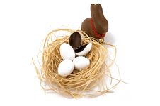 Bunny With Hatched Egg Royalty Free Stock Photography Bunny With Hatched Egg Royalty Free Stock Photography