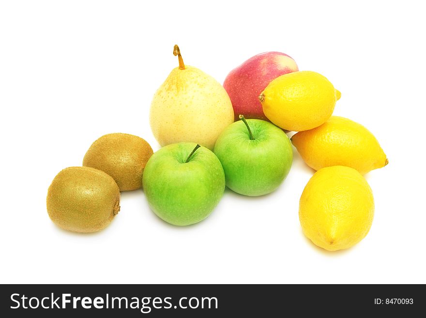 Fresh fruits on white background. Fresh fruits on white background.