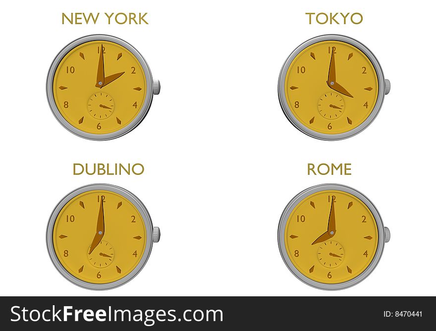 The time of some important cities of the world. The time of some important cities of the world