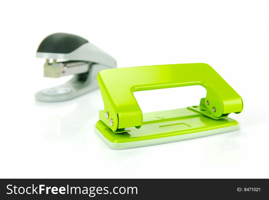 Office stationery isolated against a white background