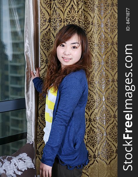 Young beautiful asia girl indoor. Young beautiful asia girl indoor