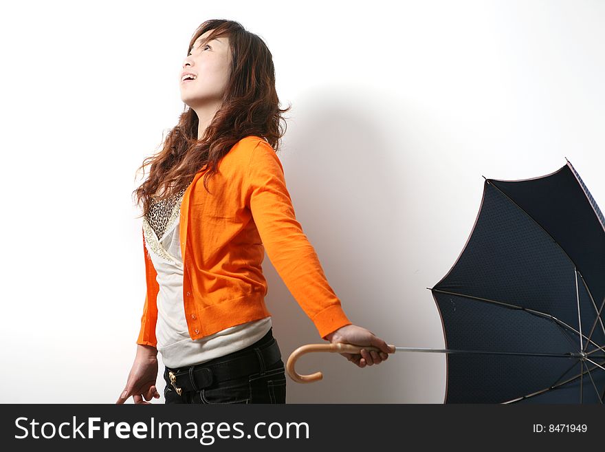 Young girl with umbrella