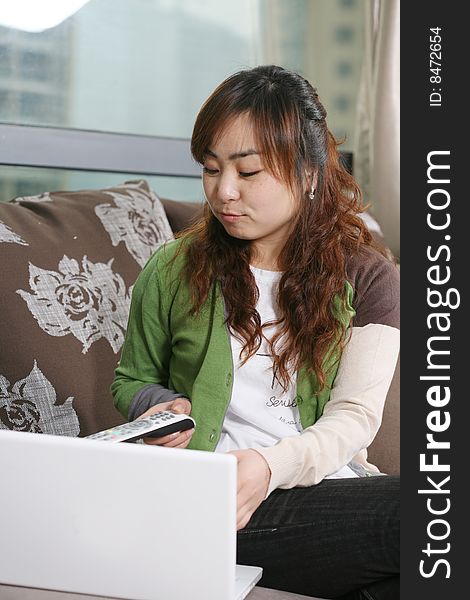 Young Girl With Laptop